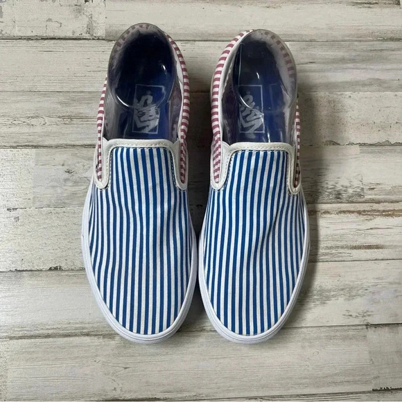 Vans Classic Slip-On Deck Club Mix Stripes Skateboarding sneakers women's 8.5 - Picture 6 of 13